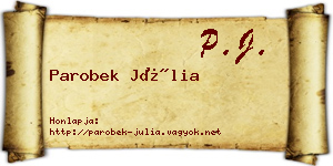 Parobek Júlia névjegykártya